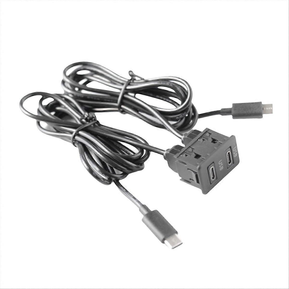 Car Android Navigation Machine Double TYPE-C Input to USB Interface Panel Extension Cable Adapter Pa