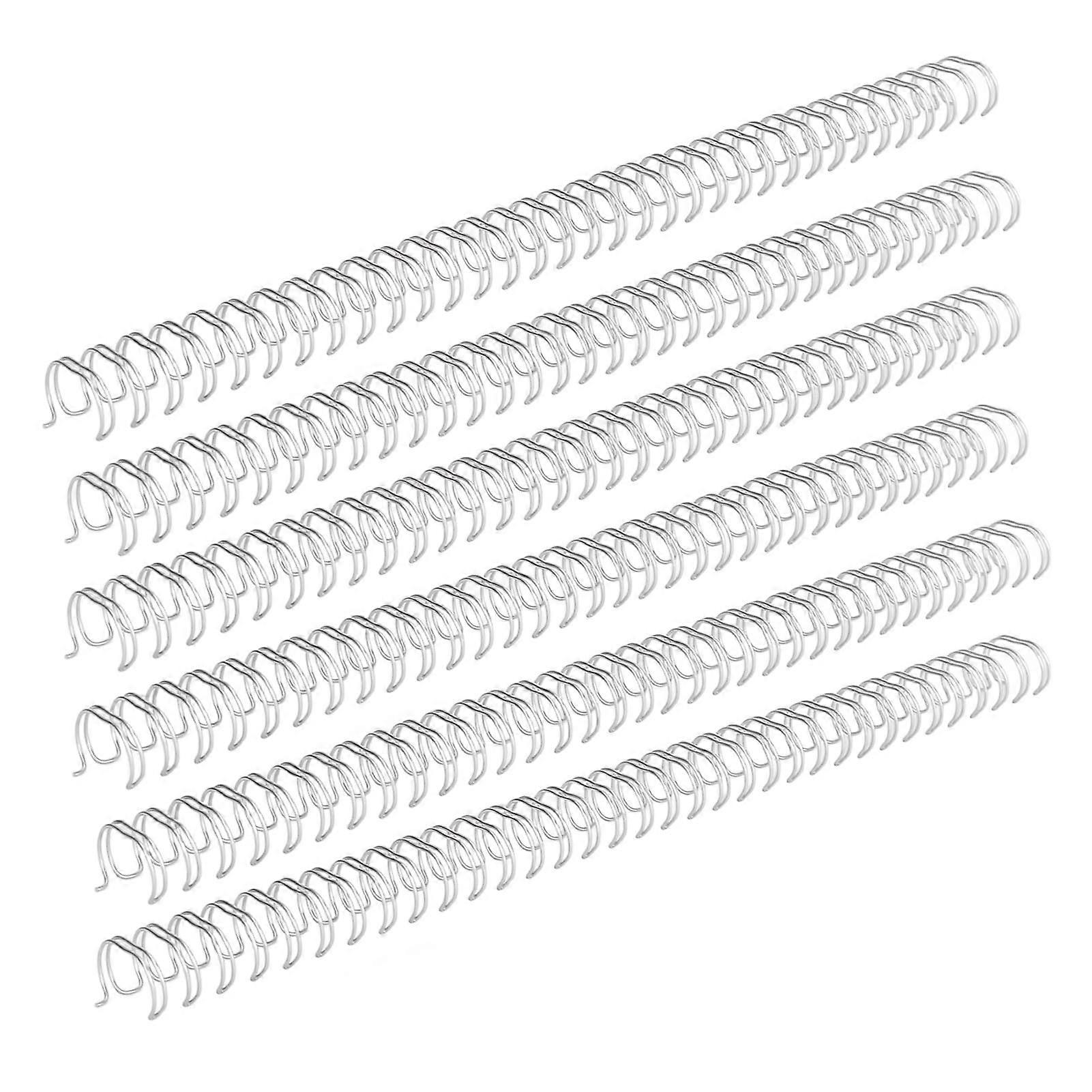 100PCS Spiral Binding Coils 34 Loops 3:1 Pitch A4 Paper Double Wire Binding Spines 120 Sheets Capacity 14.3mm Diameter Silver