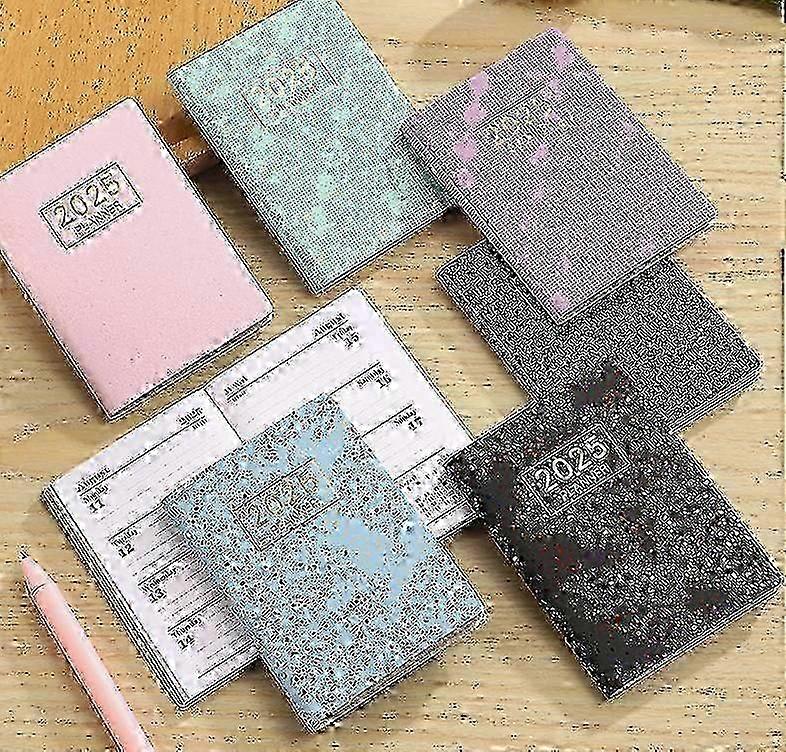 Mini Notebook 2025, A7 Planner Notebook PU Leather, for Academic Journal Diary