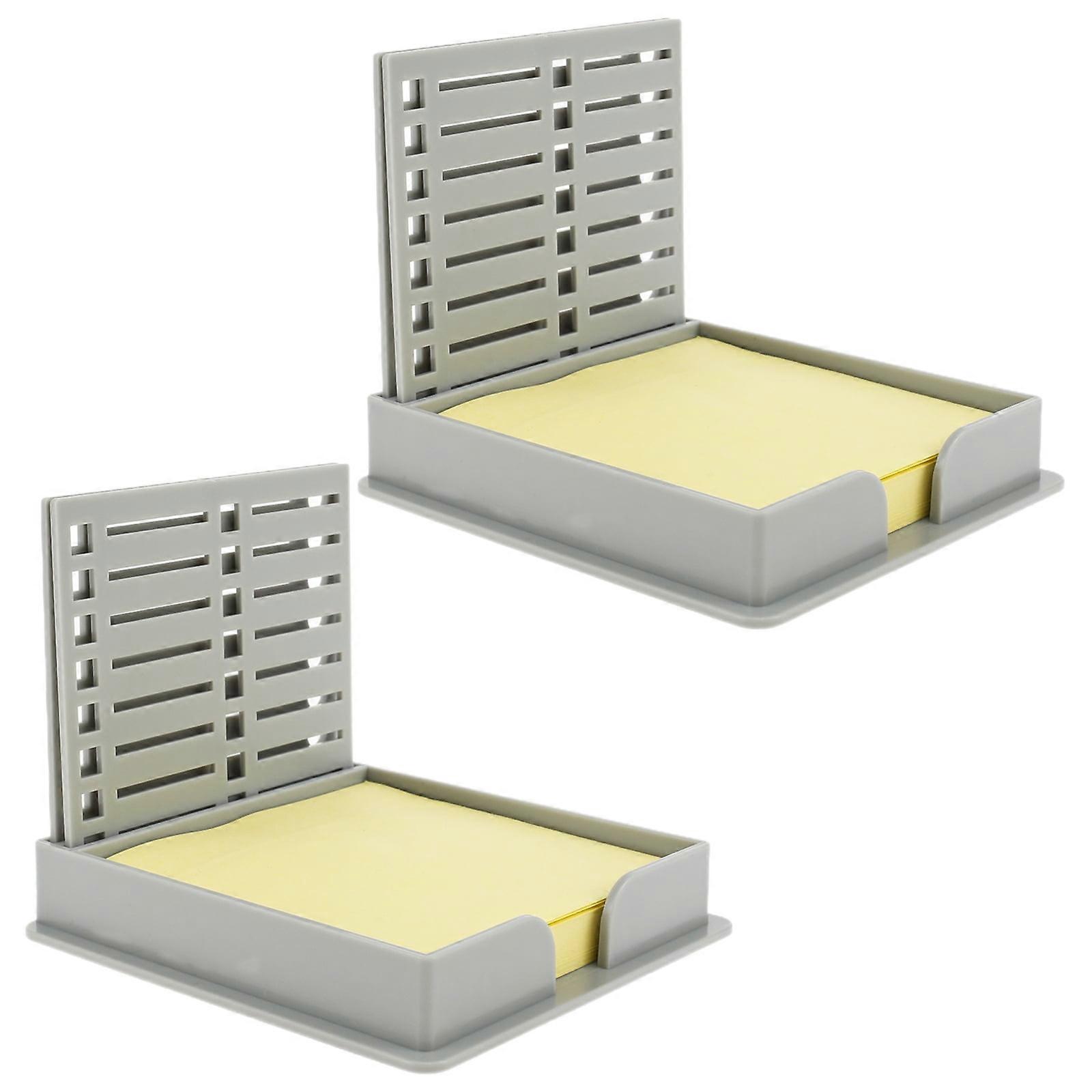 FUYGRCJ 2 Pcs Sticky Note Holder with Stencil, Reusable Dispenser & Template for 3x3 Self-Sticky Notes (Notes Not Included)