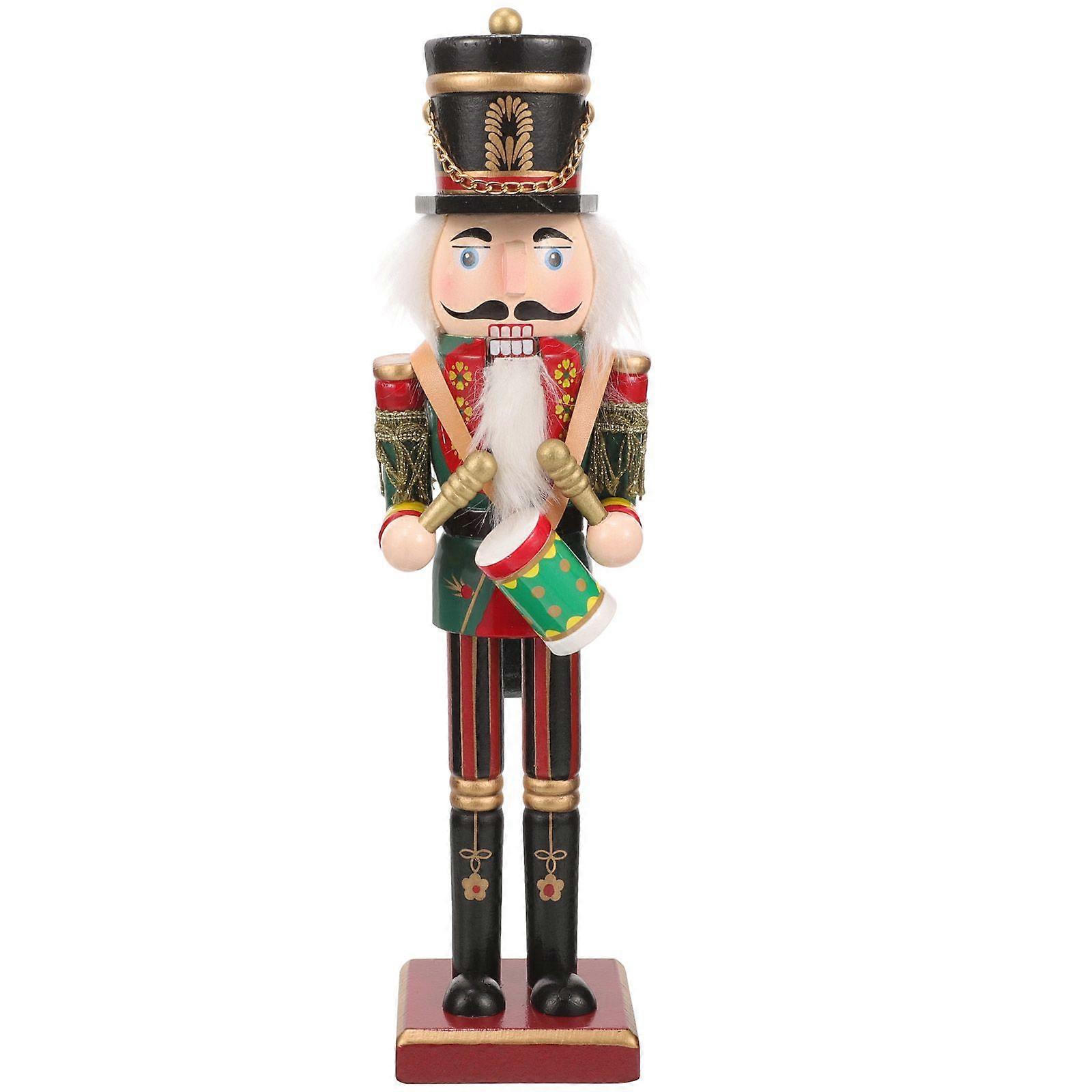 Christmas Wooden Nutcracker Desktop Creative Wood Nutcracker Ornament Wood Nutcracker Decor