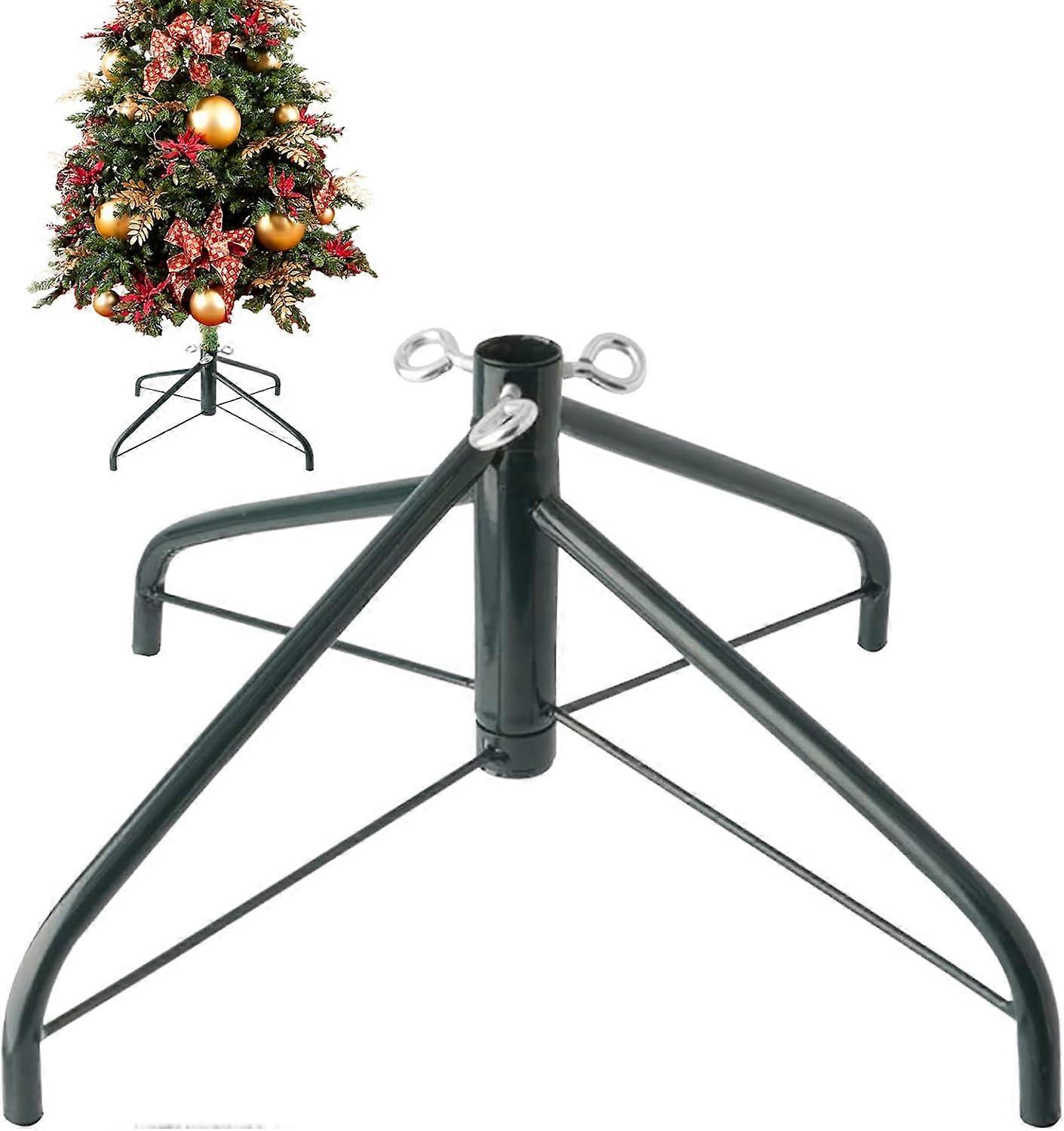 EZYDECOR Metal Christmas Tree Stand for Artificial Tree 17" Folding Christmas Tree Base Stand for Real Tree (Green)