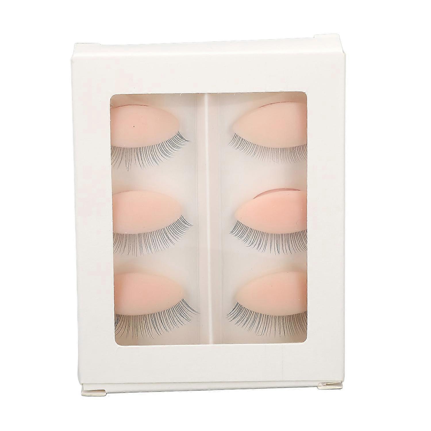 3 Pairs Replacement Eyelids for Mannequin Head Eyelash Extension Practice Removable Eyelids with Eye