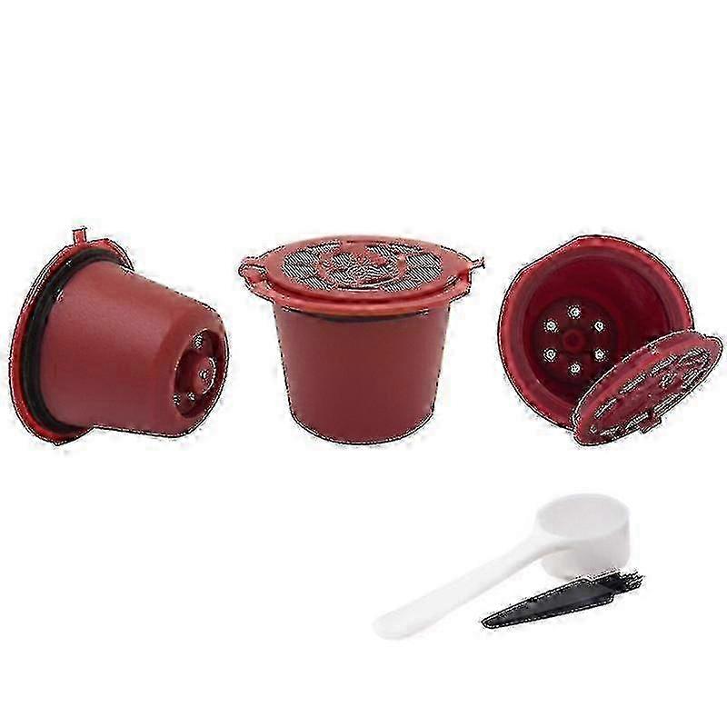 5 Pack Reusable Coffee Pods Refillable Coffee Capsules With Spoon And Brush