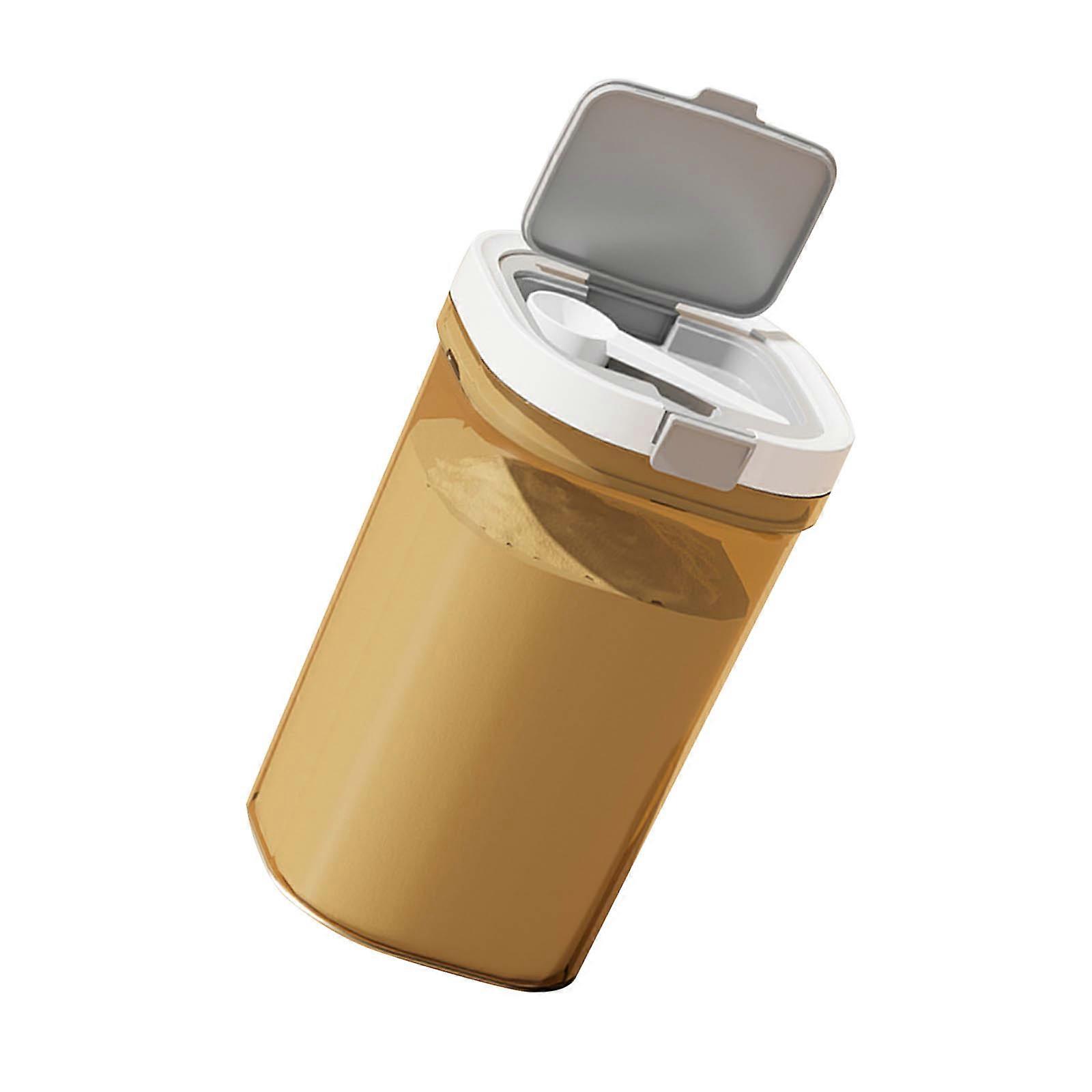 Modern Designs Kitchen Storage Canister 1800ml With Measuring Spoon Stackable Space Saving ABS Materials Container  Tea color