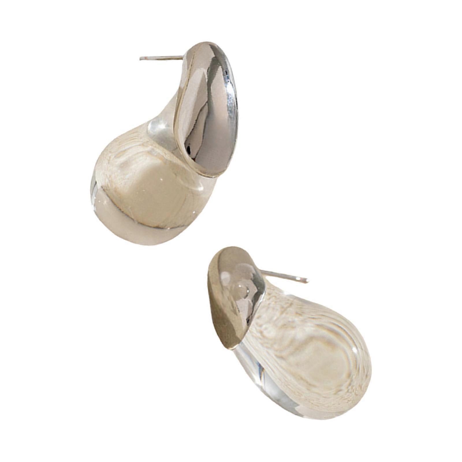 Elegant Teardrop Shaped Resin Earrings Comfortable Posts for Casual or Formal Outfits Multicolor