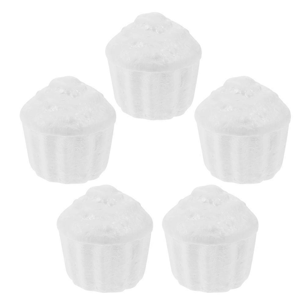 Foams Cupcake Cake Model for Decor 5Pcs White Crafting Fake Cake Models