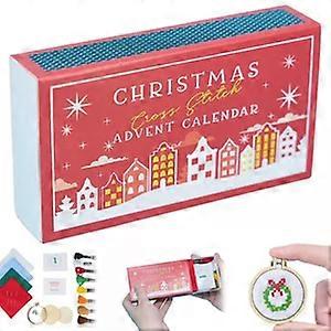 Christmas Cross Stitch Advent Calendar Set 24 Days Countdown Xmas Embroidery Kit