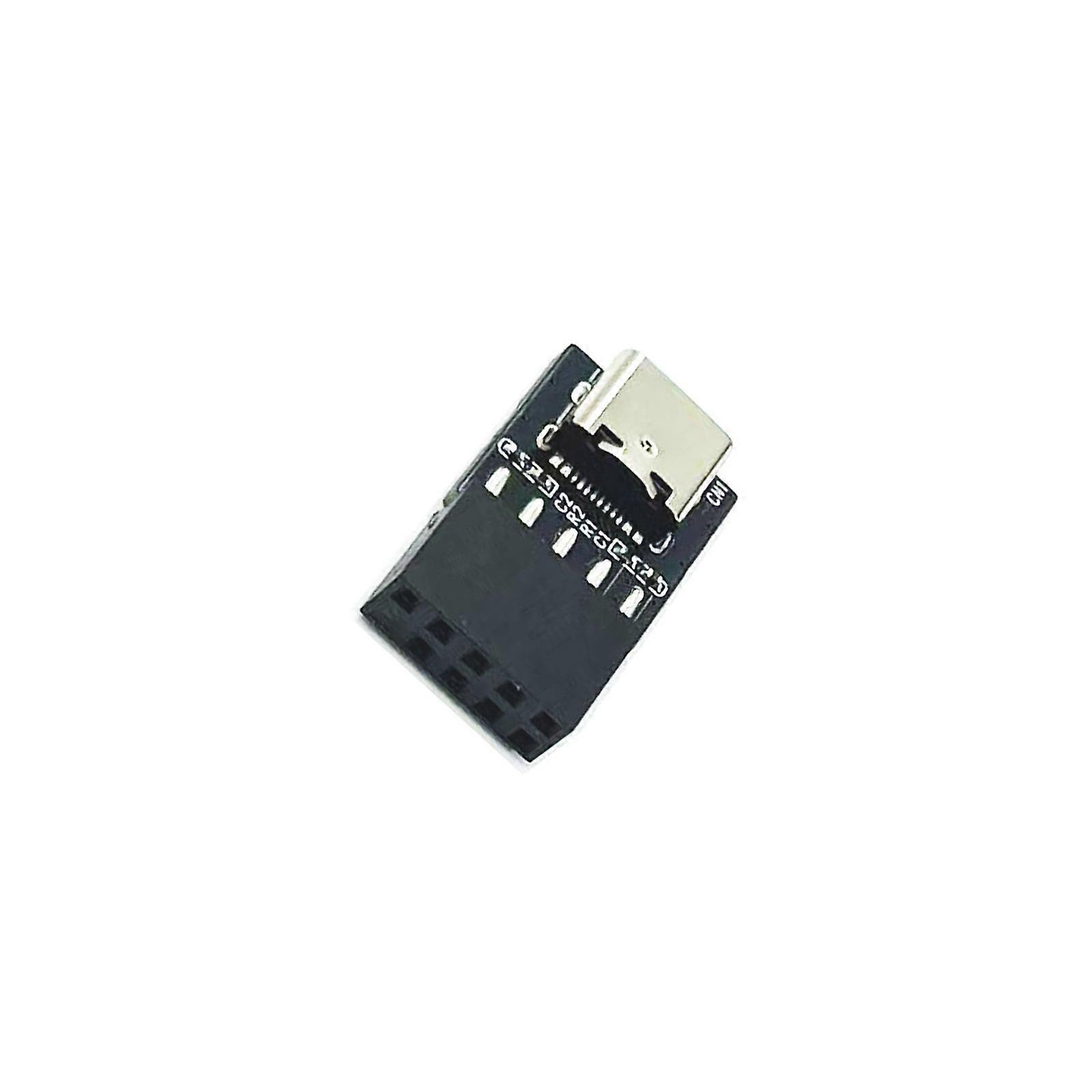 Fast Speed Data Transfer USB2.0 9Pin to Type C Front Panel Adapter to 9Pin Mainboard Header Extension Adapter for PC Multicolor