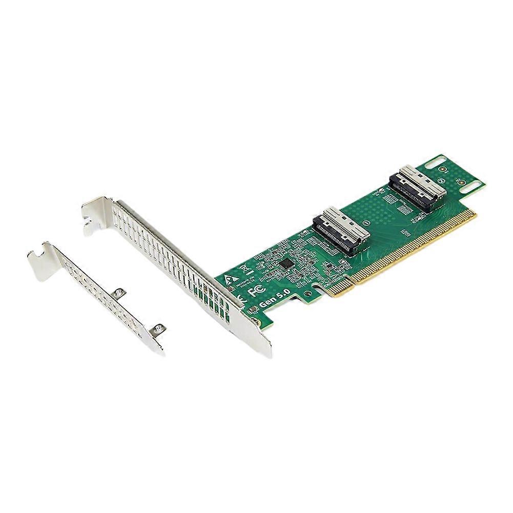 PCIe5.0 X16 to Dual SFF-TA-1016 MCIO 8i Mini Cool Edge IO VROC Virtual RAID Adapter for Graphics Card Mainboard SSD