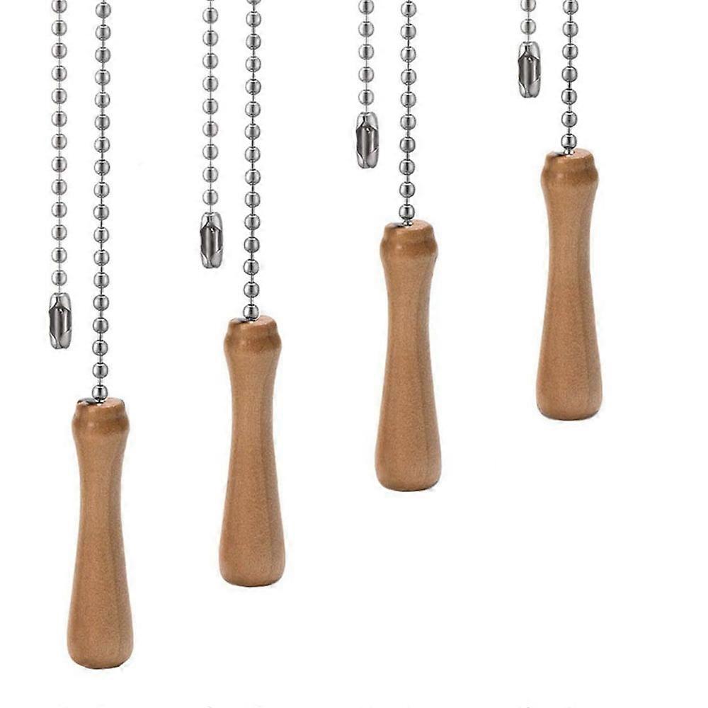 4Pcs Ceiling Fan Pull Chain Wooden Pull Chain Extension for Ceiling Light Lamp Fan Chain Extender Decorative