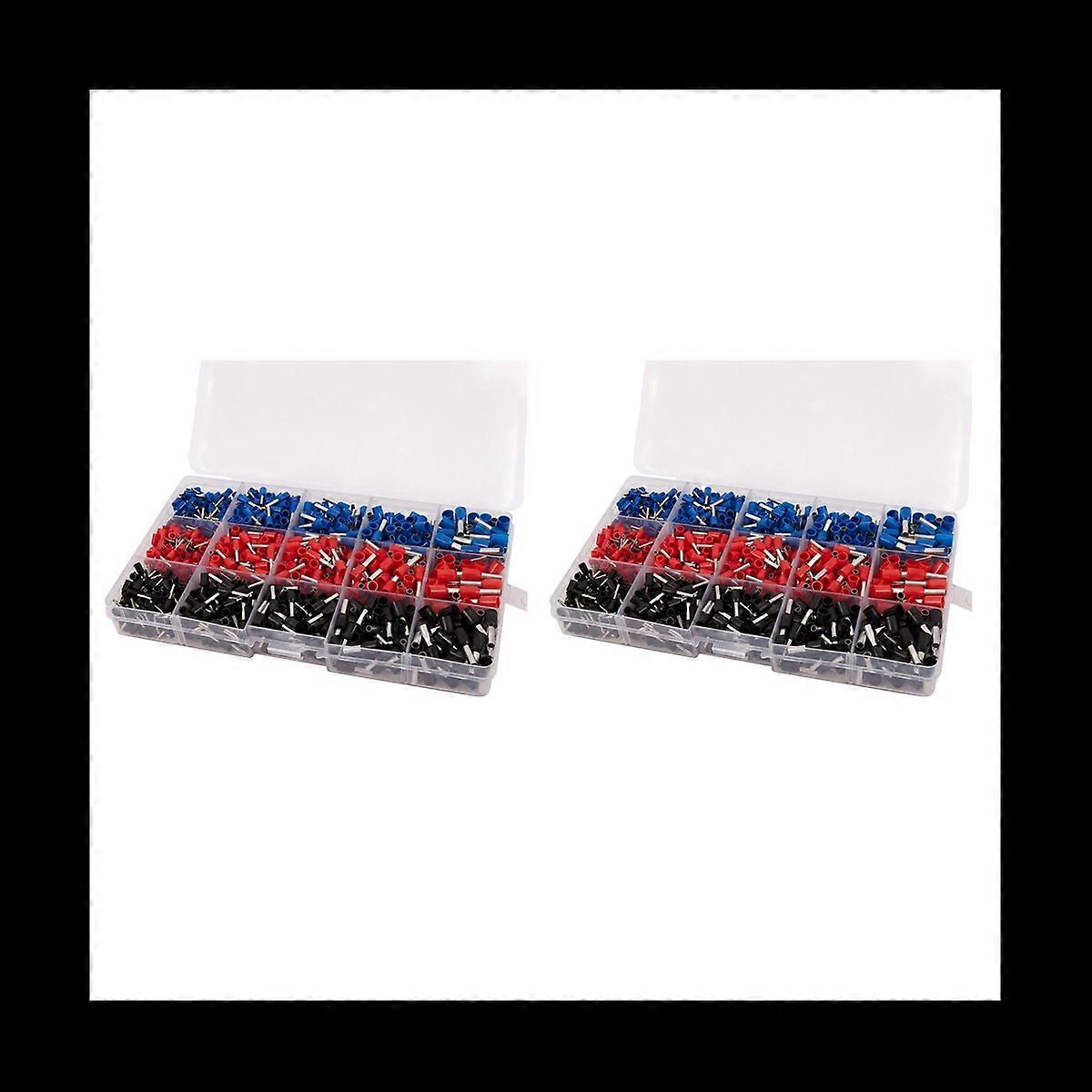 2130 Pcs 3 Colors 22-12AWG Wire Copper Crimp Connector Insulated Cord Pin End Terminal Bootlace Ferr