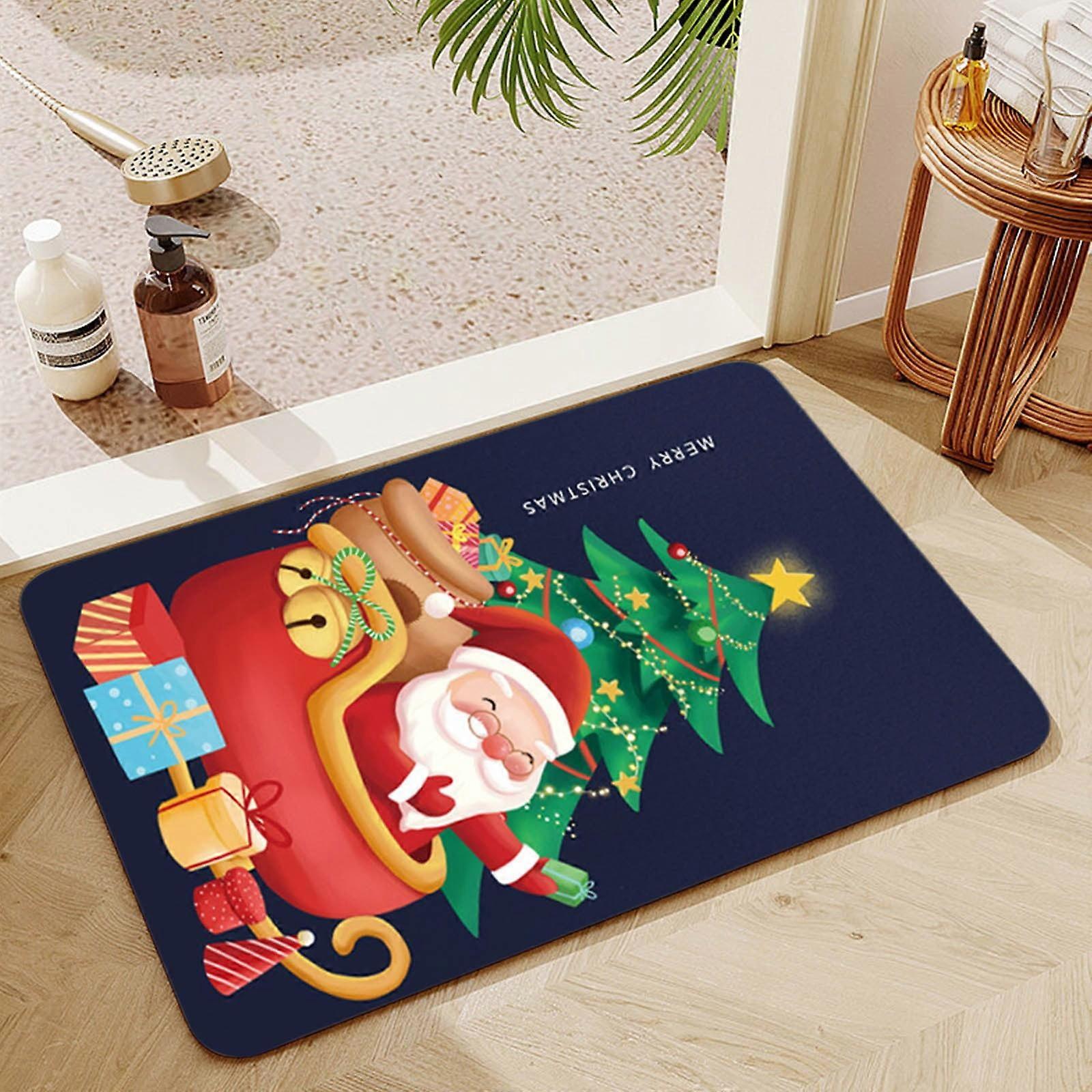 Christmas Memory Foam Bath Rug 40x60cm, Small Dots Bottom, Machine Washable - Compatible with Tarmeek Home Decor