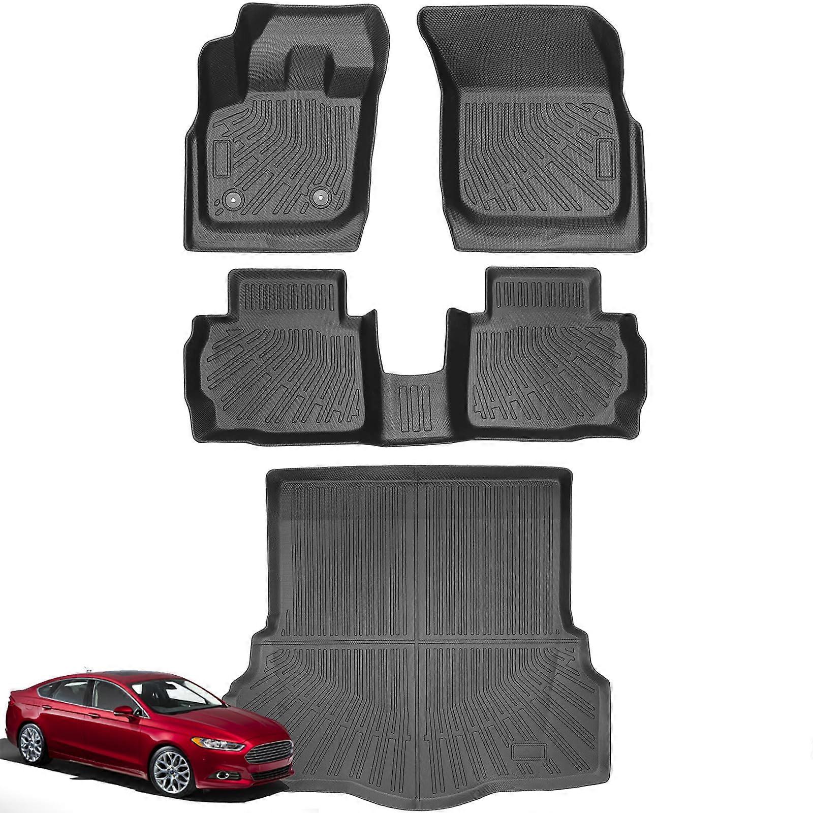 Gas Models AllWeather TPE Floor Mats Set with Trunk Liner for Fusion & MKZ 20132016