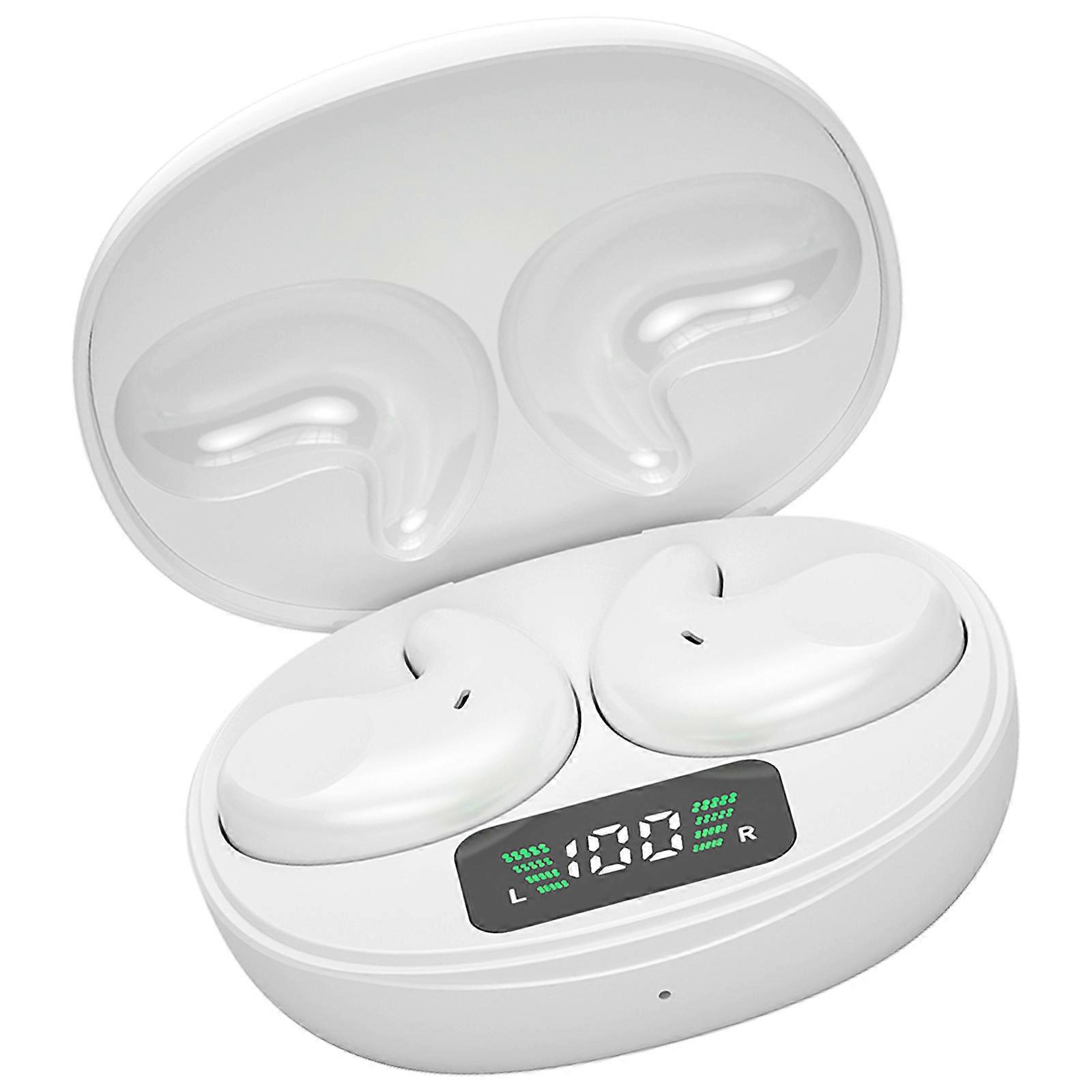 Sleep Earbuds Wireless Bluetooth-compatible 5.3, Soft In Ear Headphone with Noise Isolation for Side Sleepers, Snoring, Invisible  White