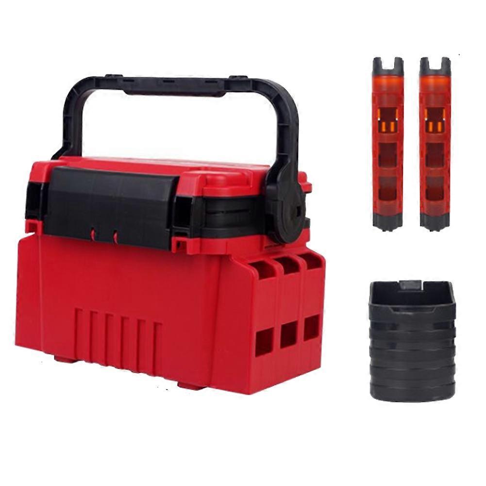 Fishing Tackle Box Set for Sea Fishing Double Layer Multifunctional Storage Tackle Storage Goods Box Red