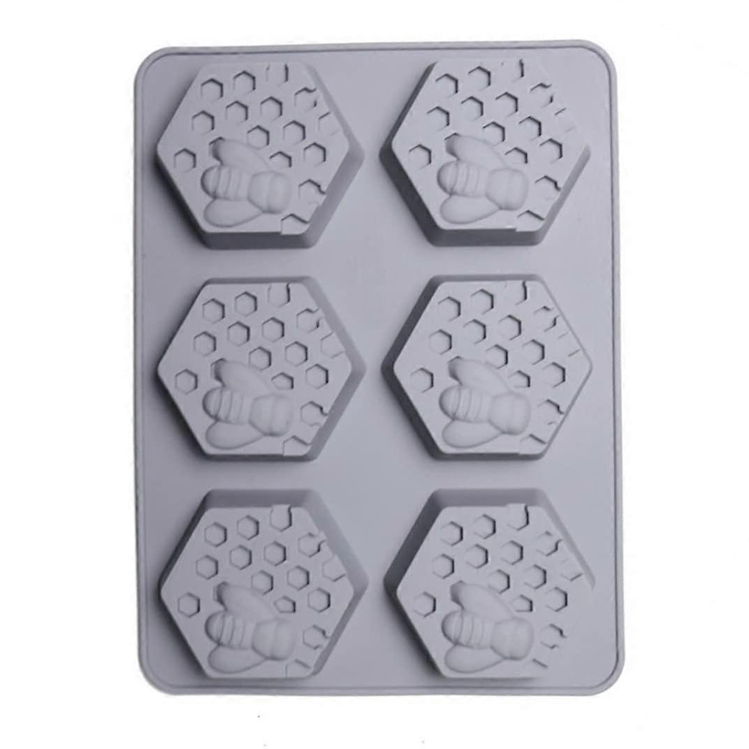 Silicone Soap Mold Honeycomb 3D Hexagon with 6 Cavities for Baking, Beeswax and DIY Crafts