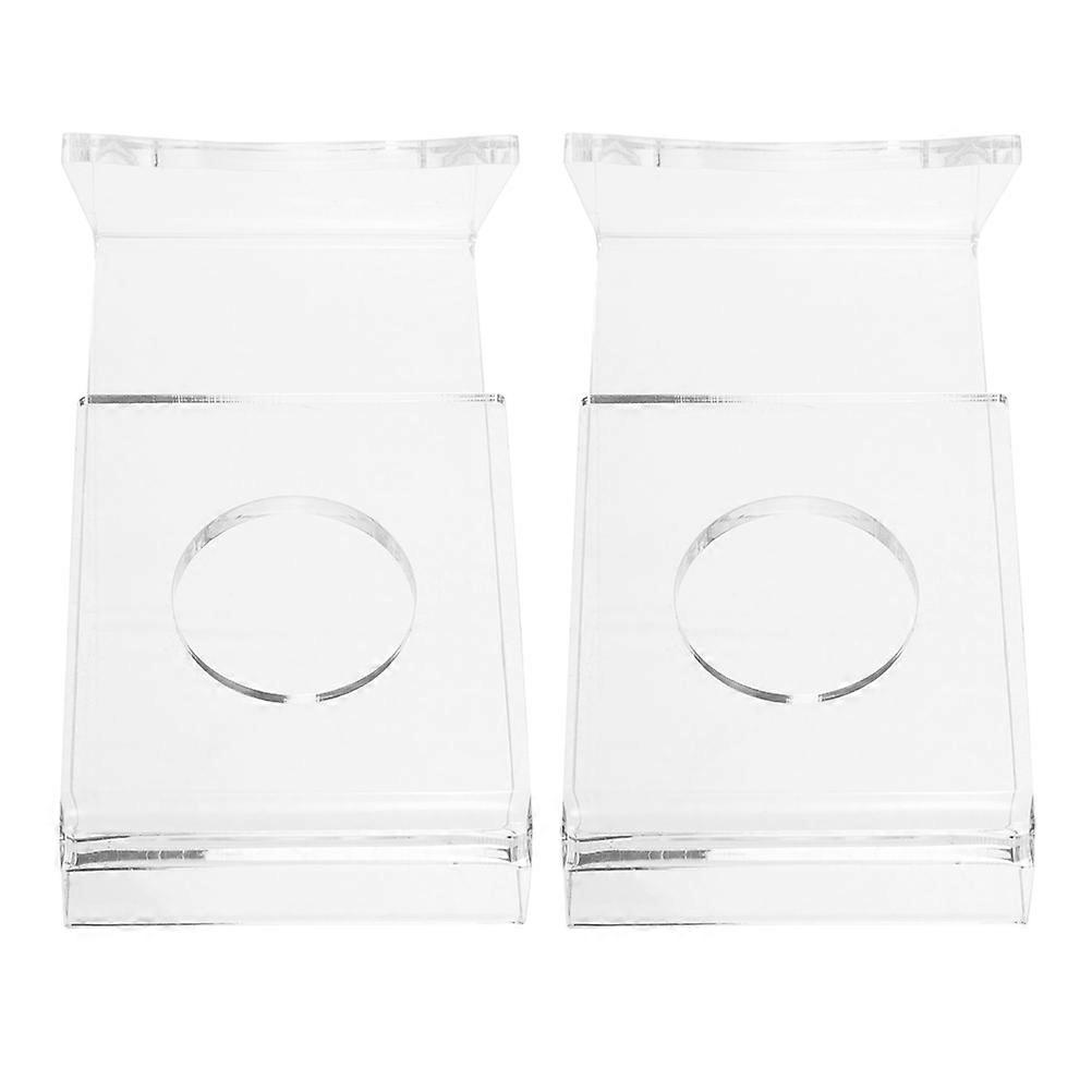 2pcs Clear Acrylic Table Tennis Racket Holder Transparent Stand for Display at Home or Store