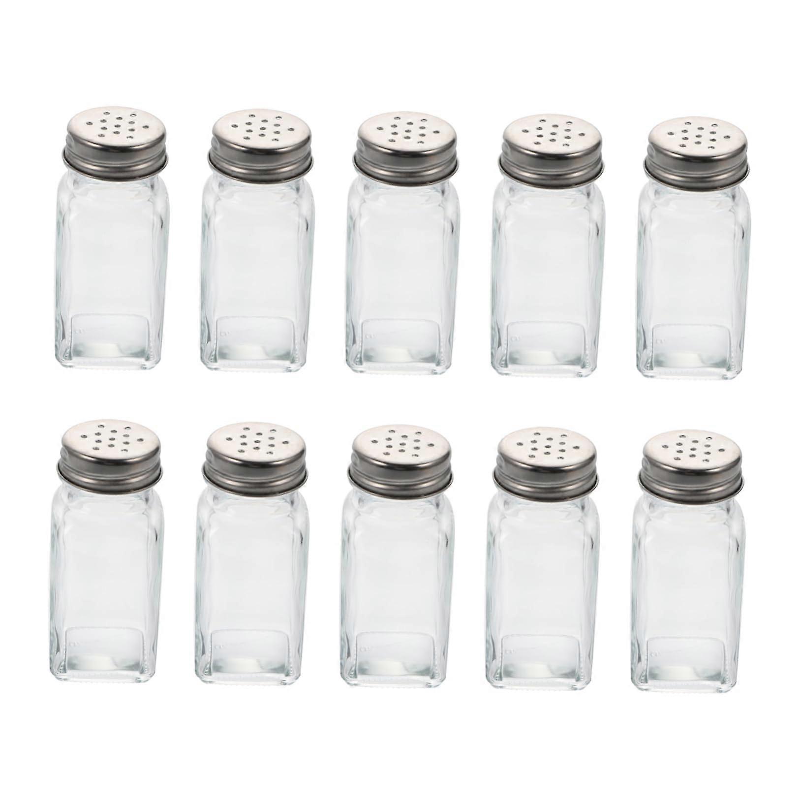 10pcs Glass Spice Jars with Lids for Condiment Storage and Kitchen Sauce Containers