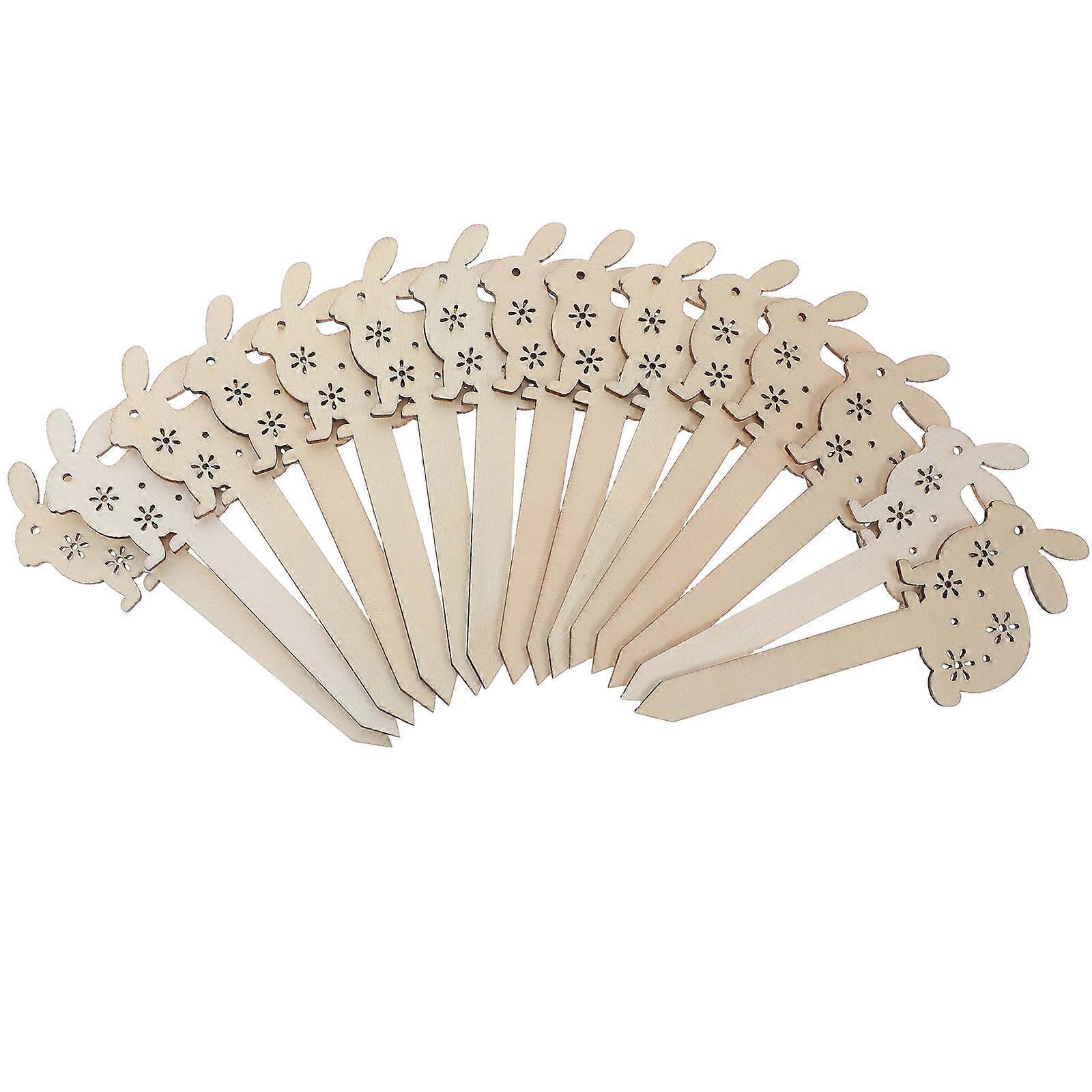 Wooden Easter Rabbit Bookmarks for Decoration 20Pcs Unfinished DIY Bookmarks