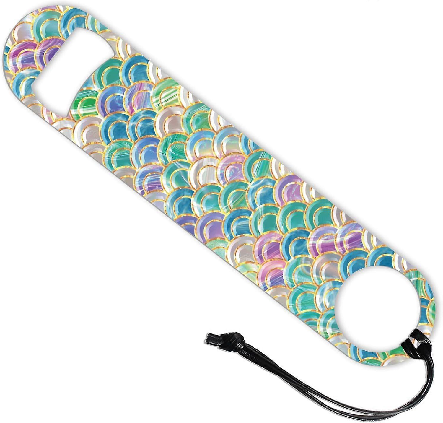 Fish Scale Pattern Bottle Opener 201 Stainless Steel Beer Bottle Openers Realistic Texture Flat Bottle Opener for Bartender Kitchen Bar Restaurant Par