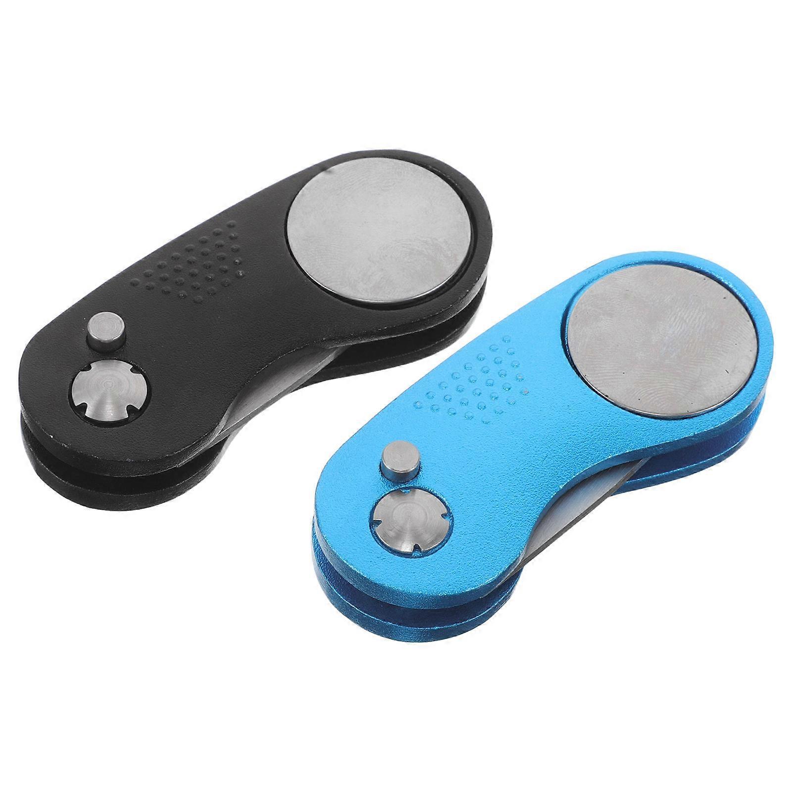 Divot Repair Tool Foldable Golf Accessory with Magnetic Marker 2Pcs