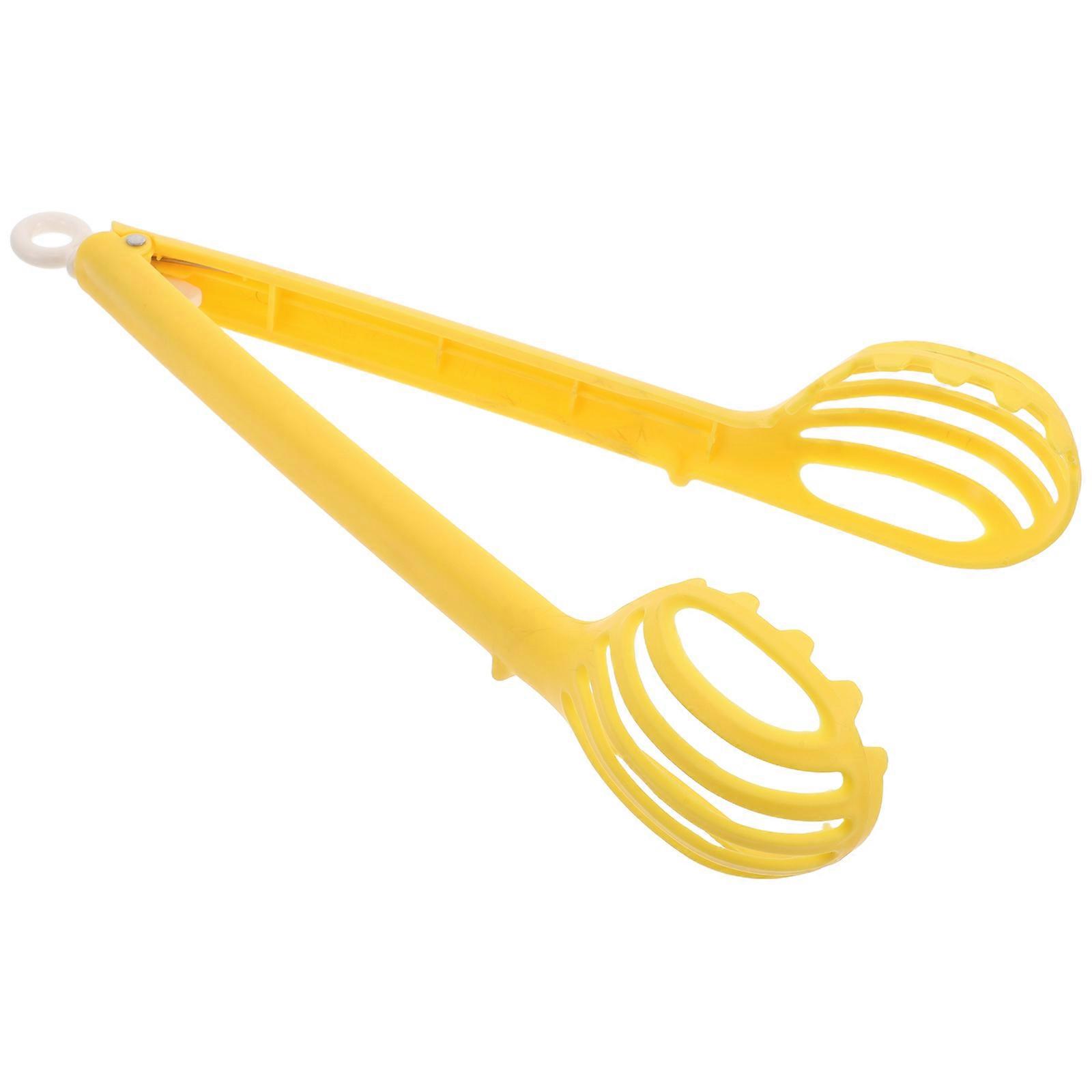 Multi-Function Kitchen Tool Yellow Egg Tongs for Mixing Eggs