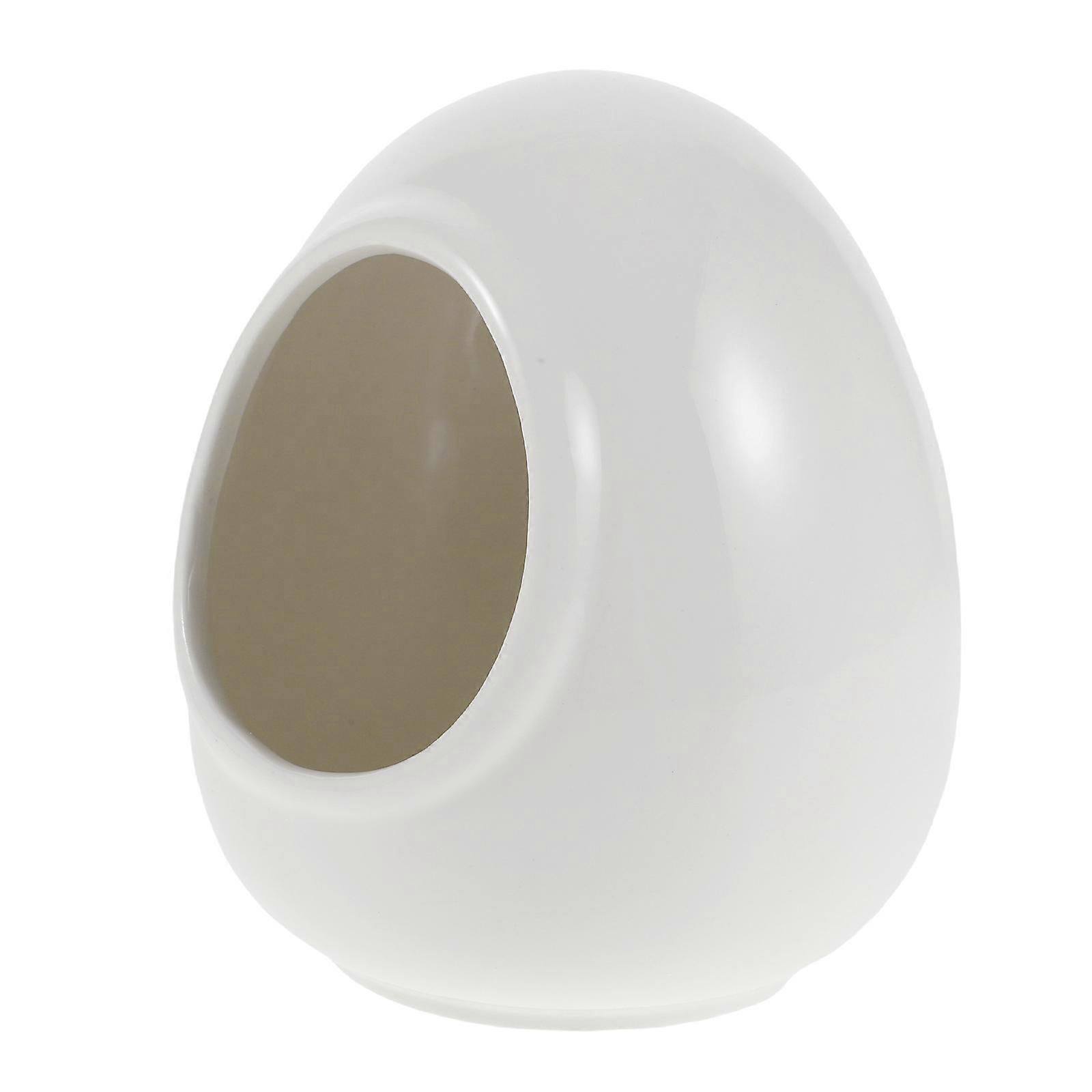 Egg Shaped Ceramic Salt Cellar for Storage Use White Container