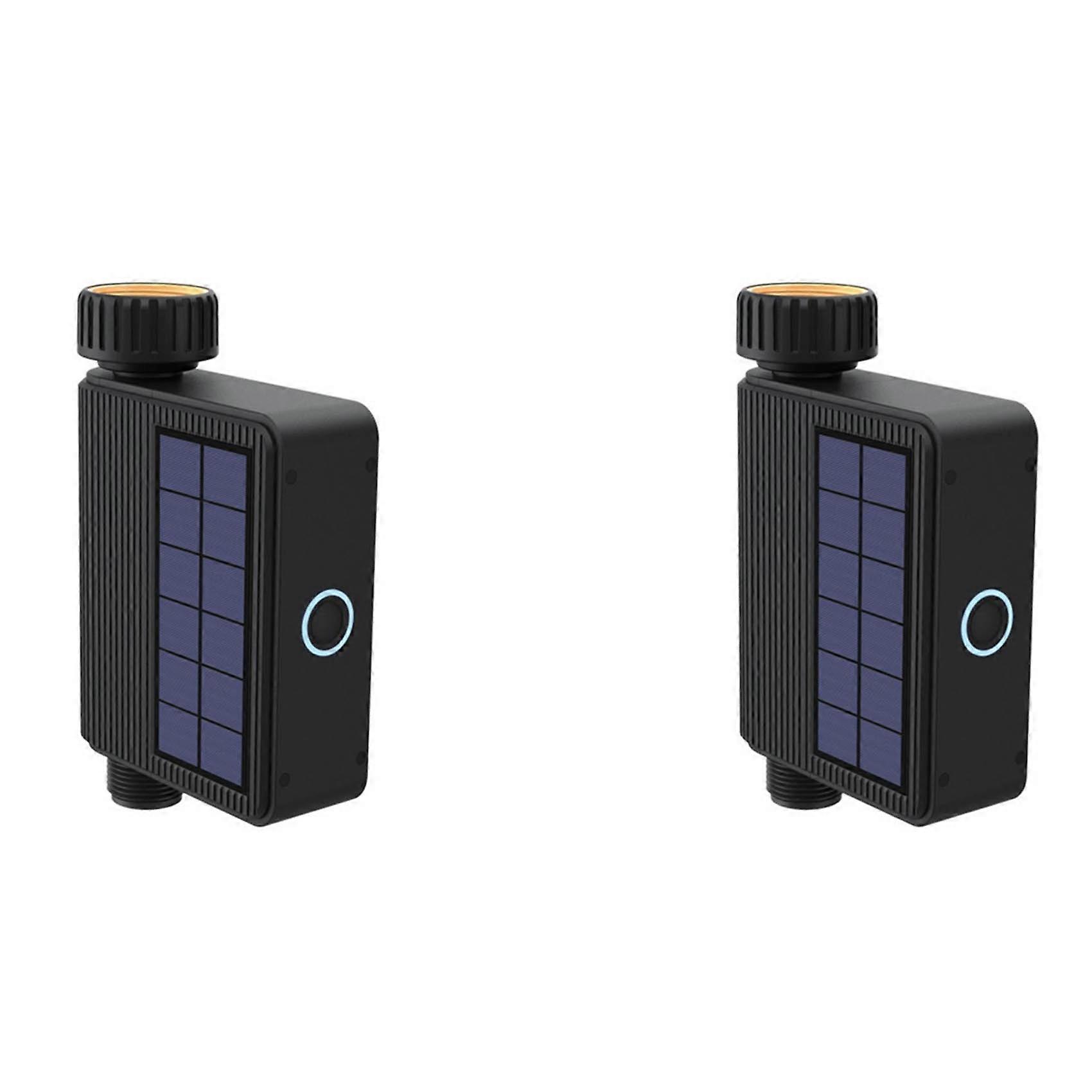 2X WIFI Solar Waterer Smart Garden Timer Sprinkler Automatic Irrigation Controller Watering Tool for Garden Outdoor