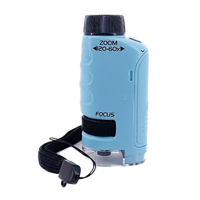 Handheld Microscope Kit Lab LED Light 60X-120X Lab Mini Handheld Battery Powered Microscope With LED Light Kids Science Children