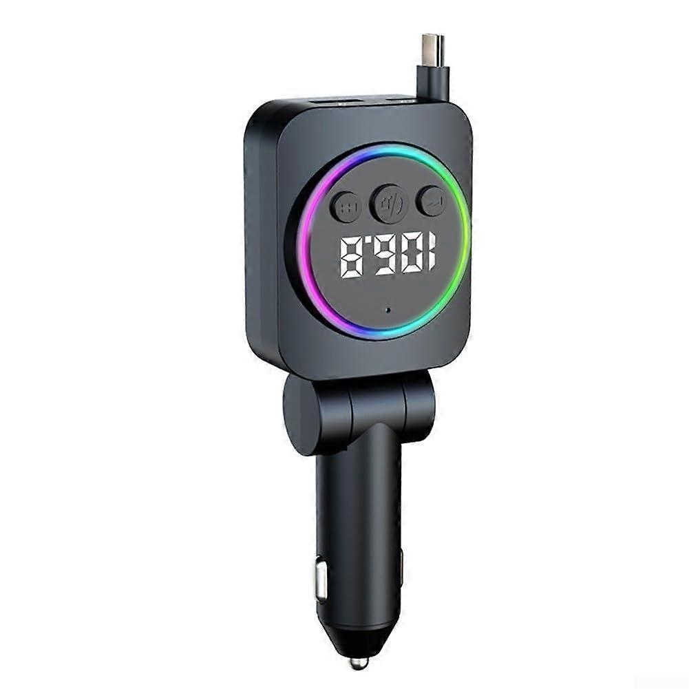 45W Triple Port Fast Charging Car Charger with Adjustable Head, LED Light and FM Transmitter for SUV