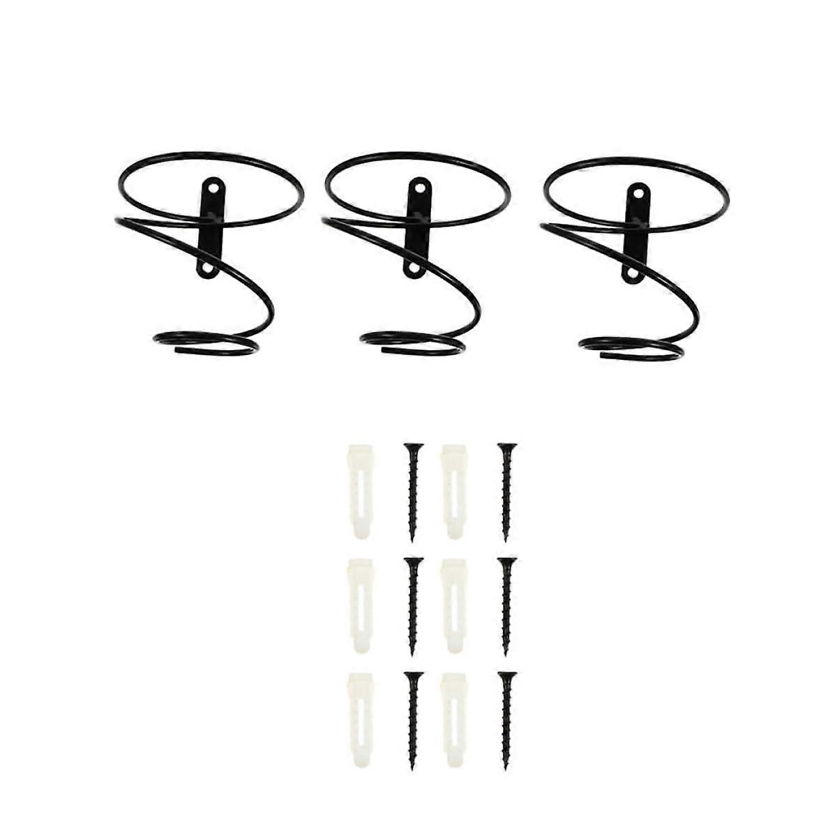 3pcs Wall Mounted Metal Spiral Wine Bottle Rack SpaceSaving Modern Display for Home Bar