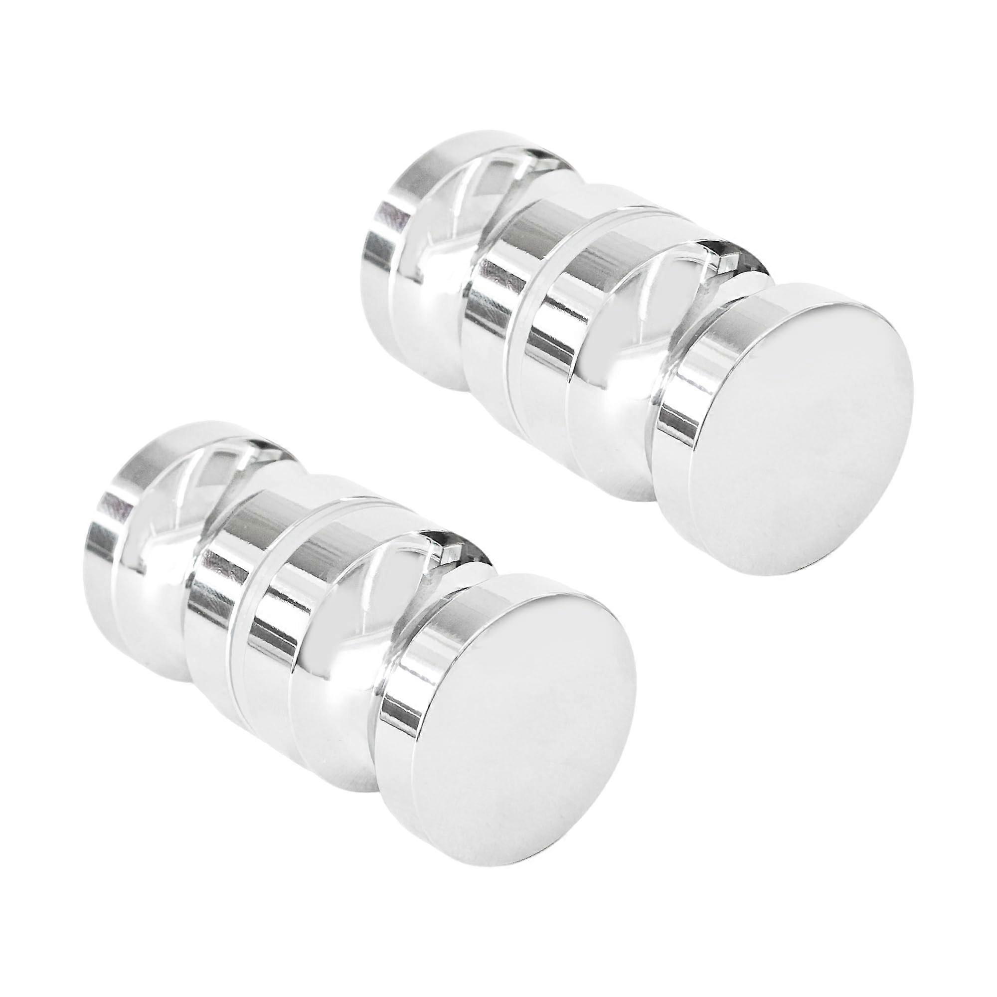 2PCS DoubleSided Shower Glass Door Handles Chrome Plated Bathroom Pull Knobs Aluminium Alloy