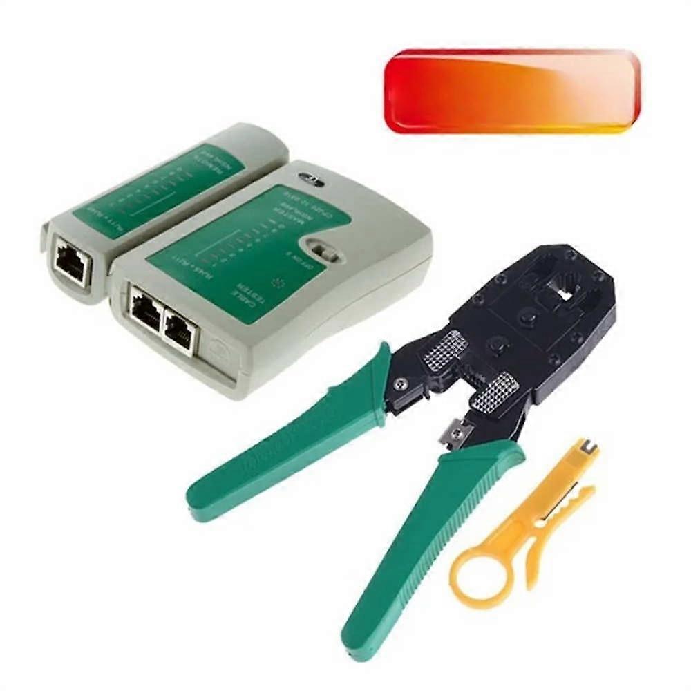 Network Cable Crimper RJ45 RJ11 RJ12 with Cutter Stripper Tester, MultiFunction Steel Tool