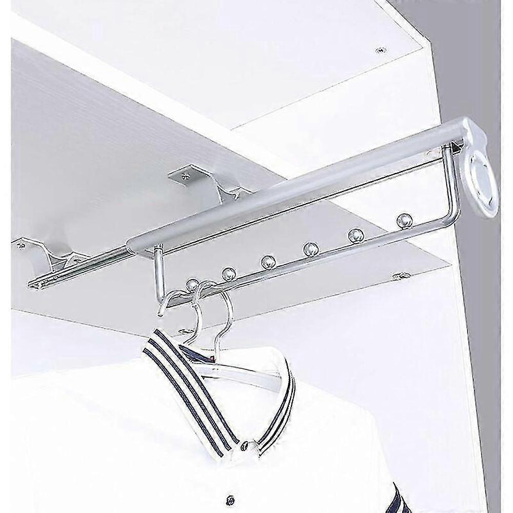 Heavy-Duty Extendable Wardrobe Clothes Rail with Sliding Hooks