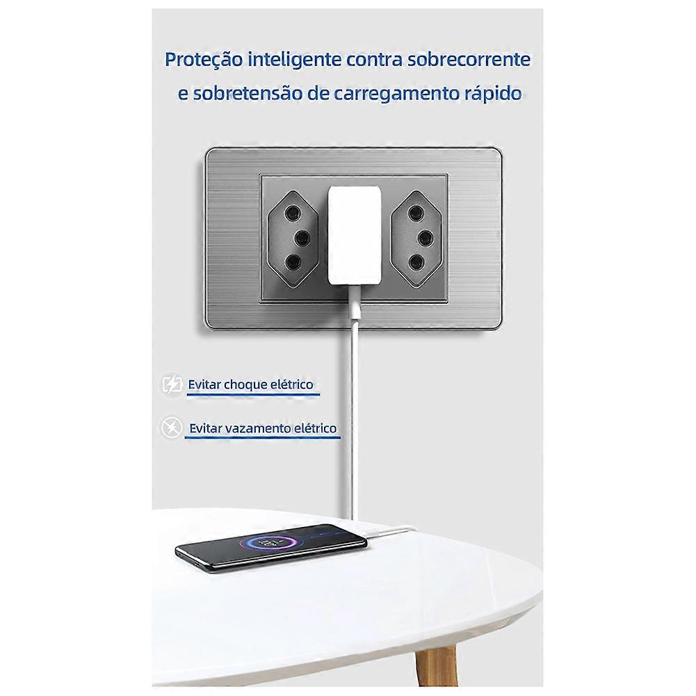 Brazilian Standard Socket Light Switch Socket Wall Power Socket 20A Fast Charge 3 BR Socket