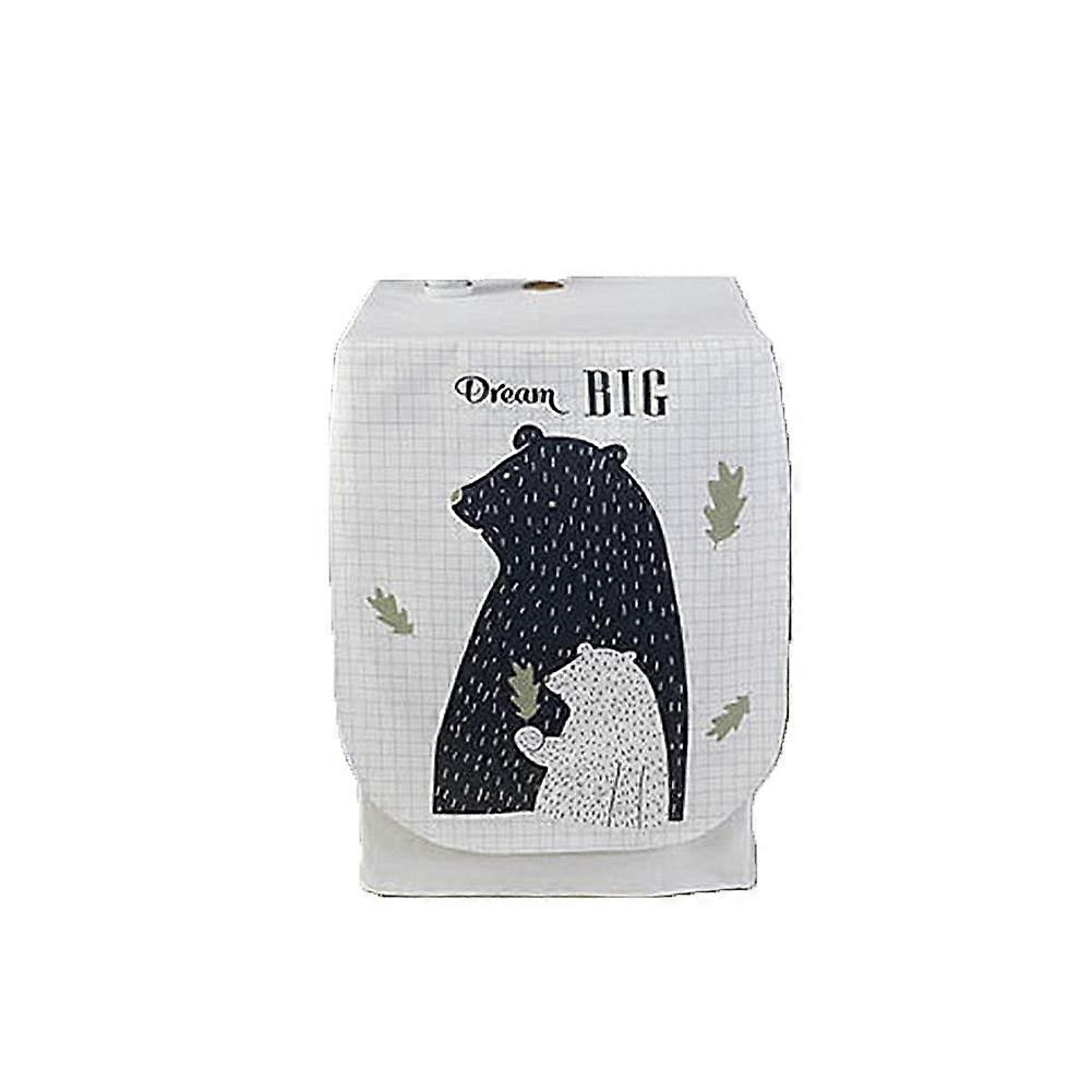 Waterproof Dustproof Front Load Washing Machine Cover with Easy Velcro Access, M Spotted Bear