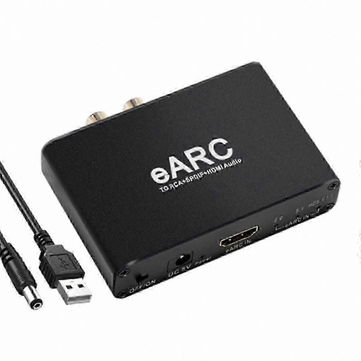 HDMI-Compatible Audio Extractor Adapter with EARC ARC Support for RCA Conversion up to 192Khz