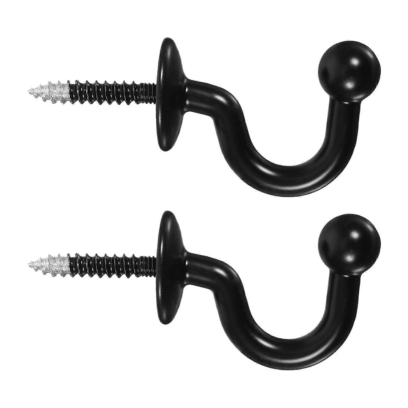 Curtain Wall Hooks Decorative Holdbacks for Curtains 2Pcs Black Tiebacks