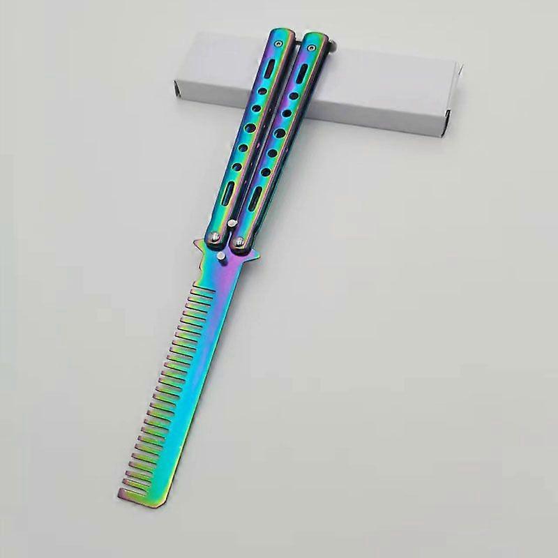 Butterfly beard comb metal foldable exercise tool comb suitable for training