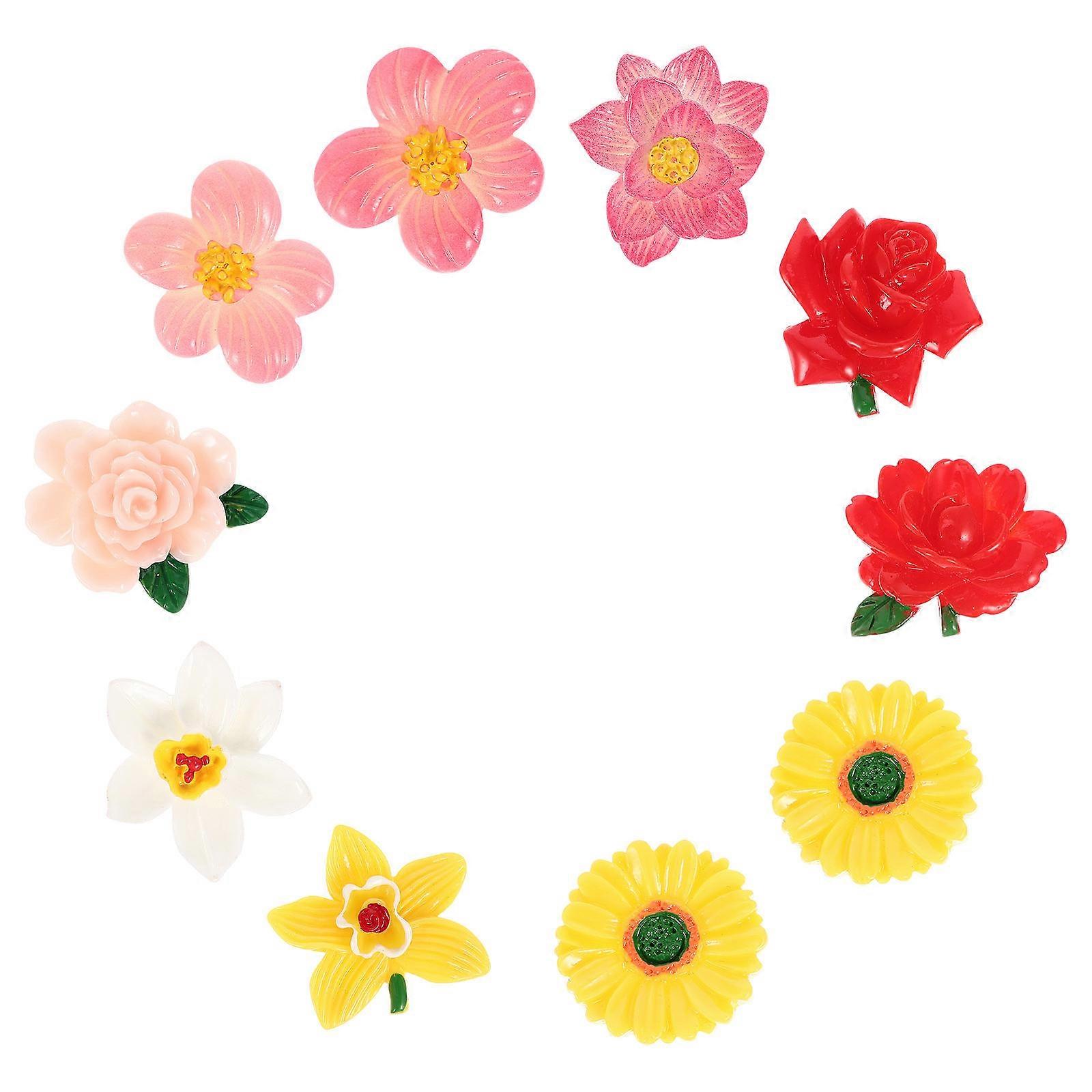 Creative Fridge Magnetic Sticker for Kitchen 10Pcs Flower Magnets