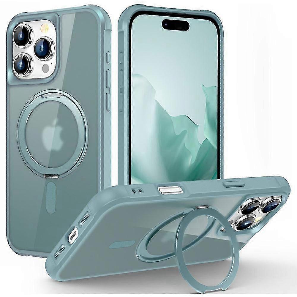 For iPhone 16 Pro Max Case Compatible with MagSafe Rotatable Ring Kickstand TPU+PC Phone Cover
