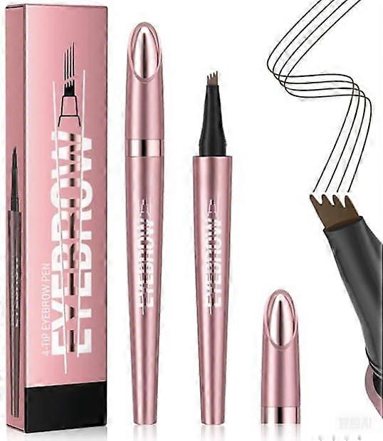 Eyebrow Pencil with FourPronged Precision Tip, Waterproof and Long Lasting, Microblade Effect