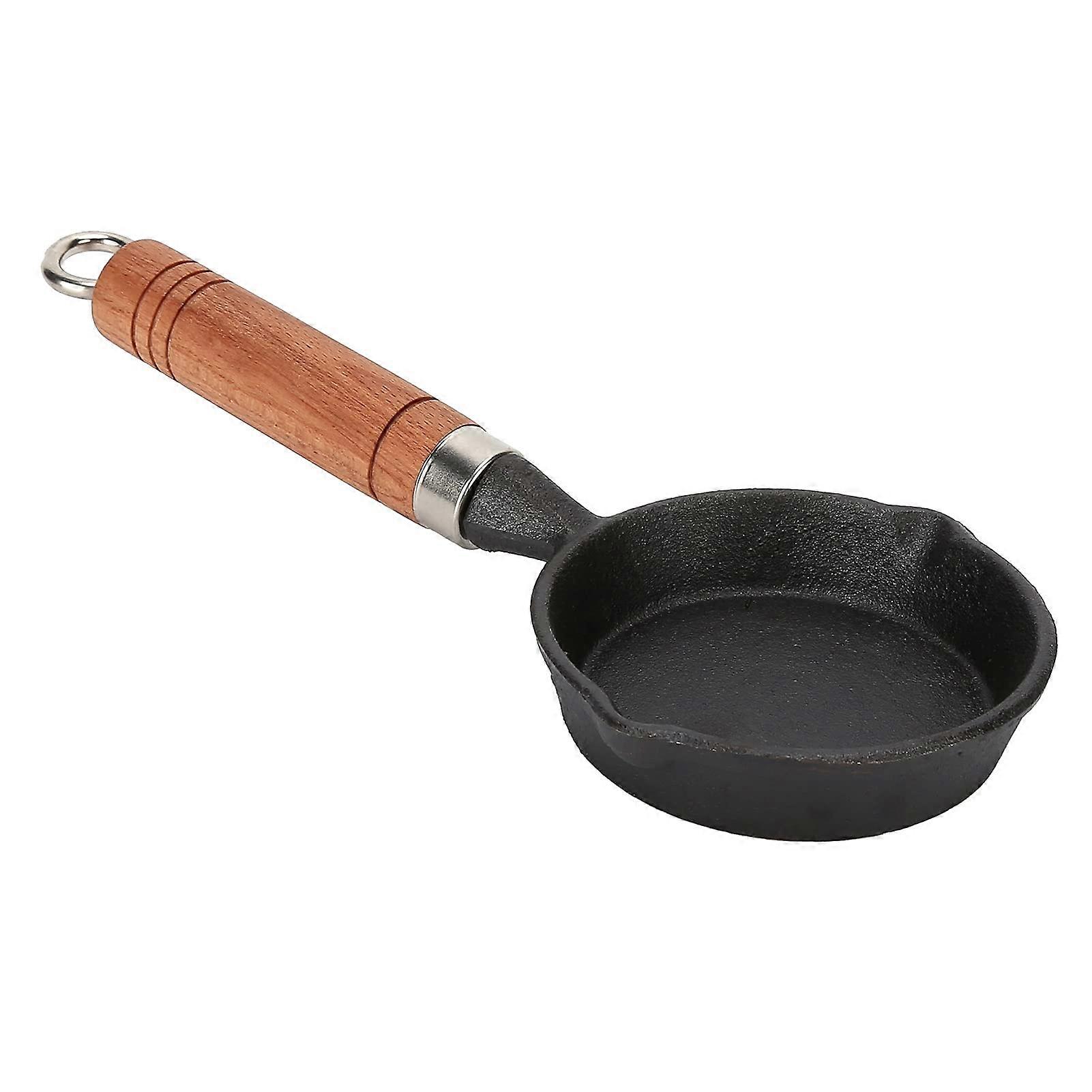 Mini Egg Pan Cast Iron Skillet Nonstick Surface Even Heat ScaldProof Handle for Fried Eggs