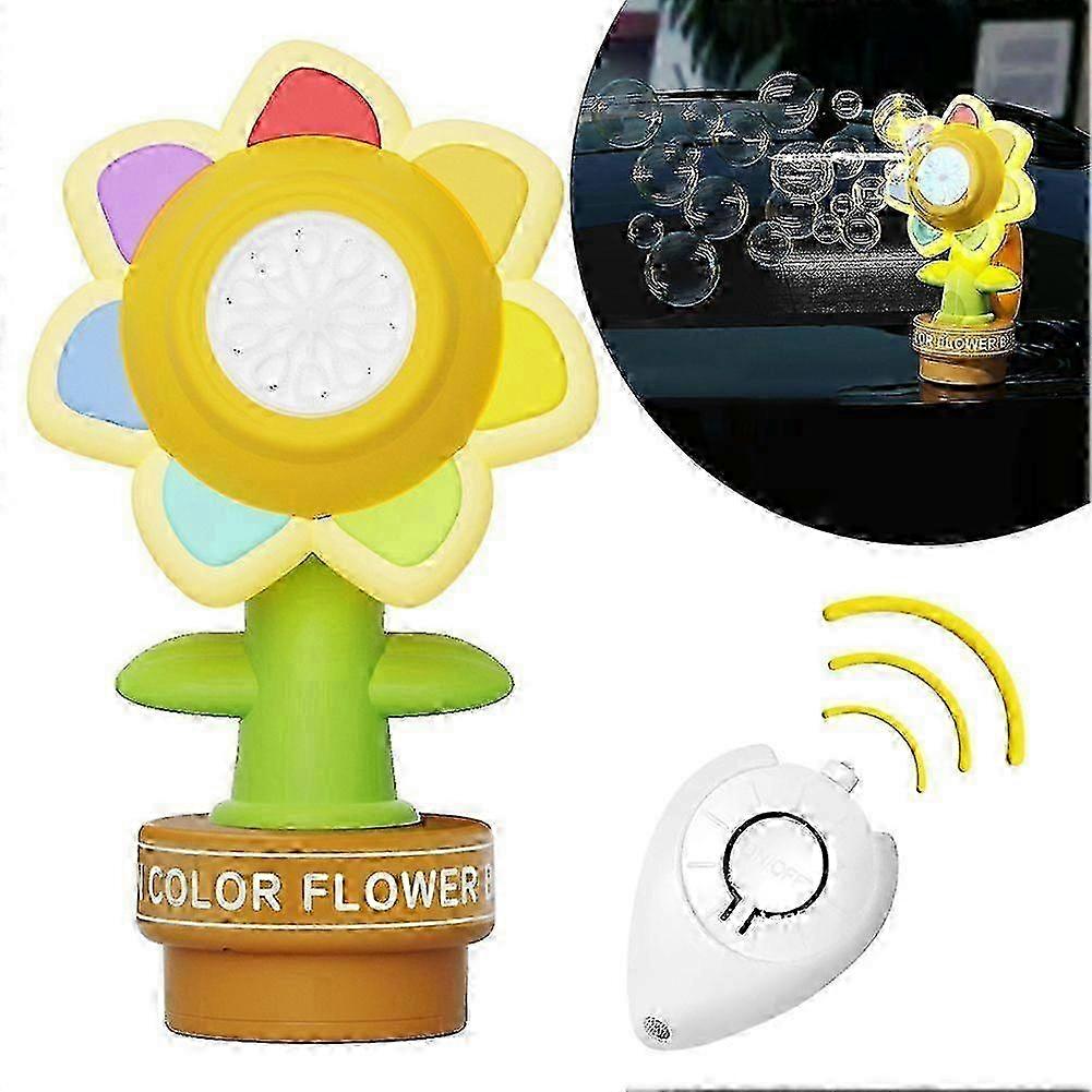 Dancing Sunflower Bubble Machine for Kids Car Decor Fun Swing Dance Bubble Maker with LED Lights