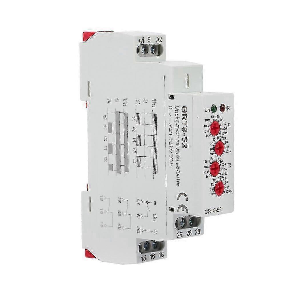 GRT8-S2 Mini Asymmetric Cycle Timer ON/OFF Repeat Cycle Time Relay AC/DC 12-240V YEMAA