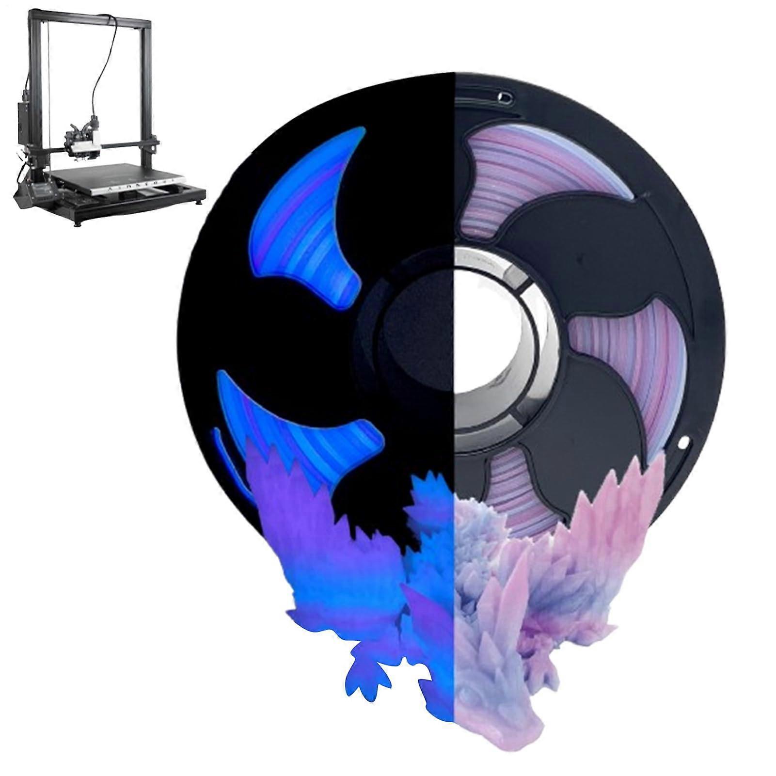 Glow in the Dark Rainbow PLA 3D Printer Filament Bundle, Vivid Color Transition, EcoFriendly