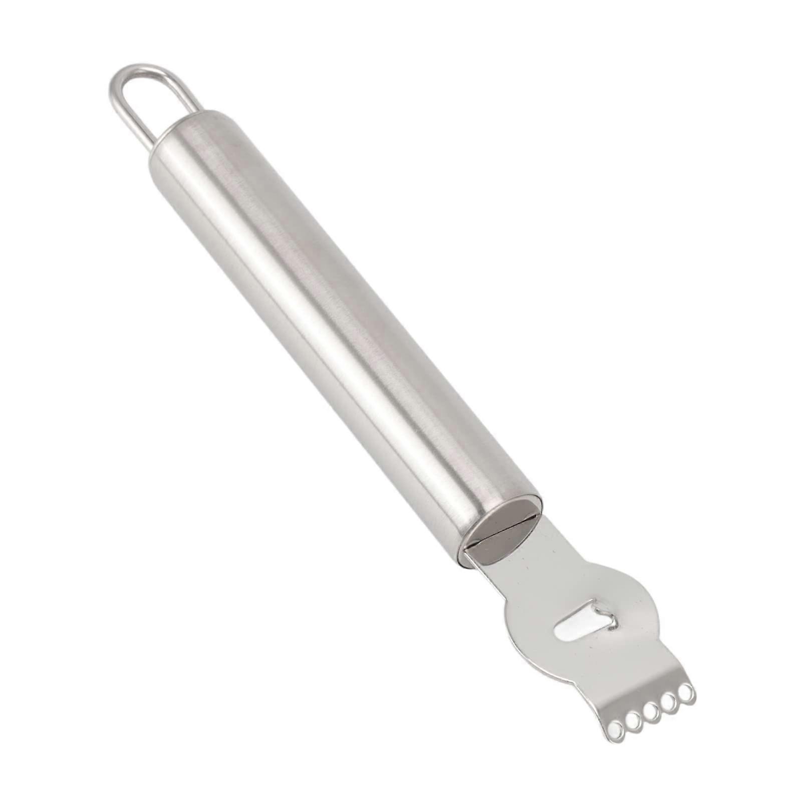 Lemon Zester Stainless Steel Grater with Easy Grip Handle for Quick Fruit Peeling Silver