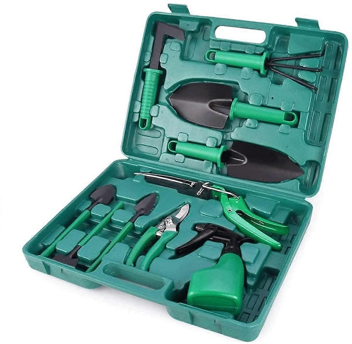 Gardening Tools Set with Carrying Case, Ergonomic Soft Grip Garden Hand Tools, 10Piece Kit