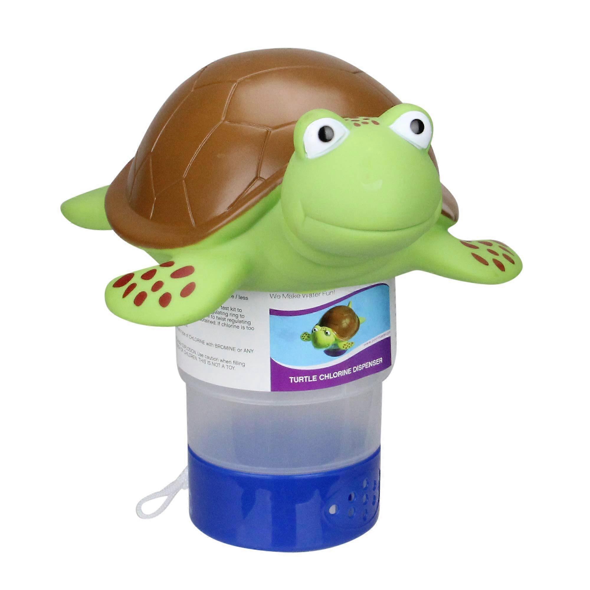 Pool Chlorine Dispenser Turtle  Holds 3 Inch Tablets with Adjustable Control Ring for Swimming Pools